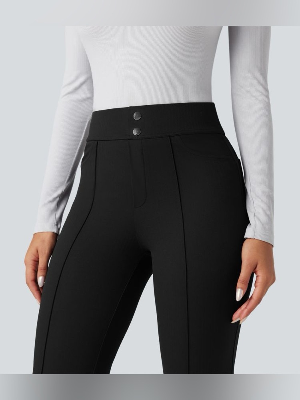 HALARA High Waisted Work Flare Pants with Pockets Black Women’s Size S 27x32